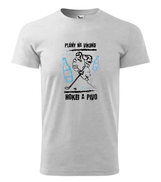 Pánské tričko Plány na víkend - hokej a pivo