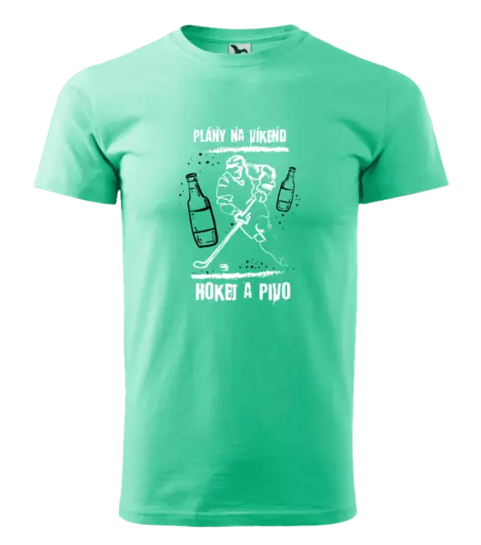 Pánské tričko Plány na víkend - hokej a pivo