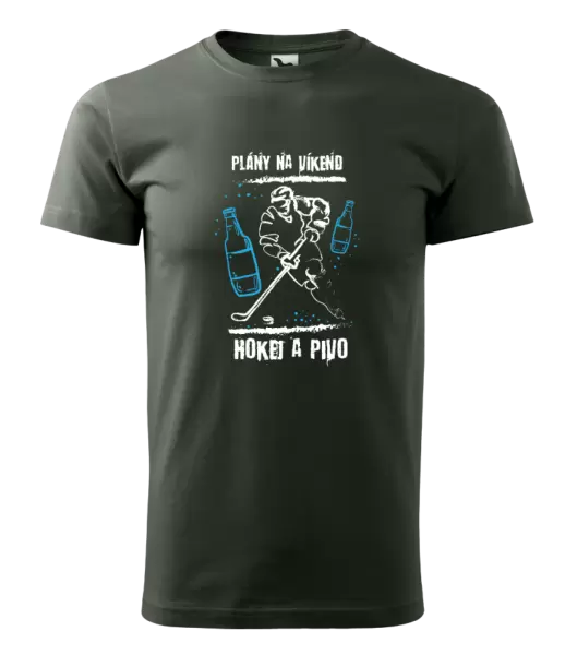 Pánské tričko Plány na víkend - hokej a pivo