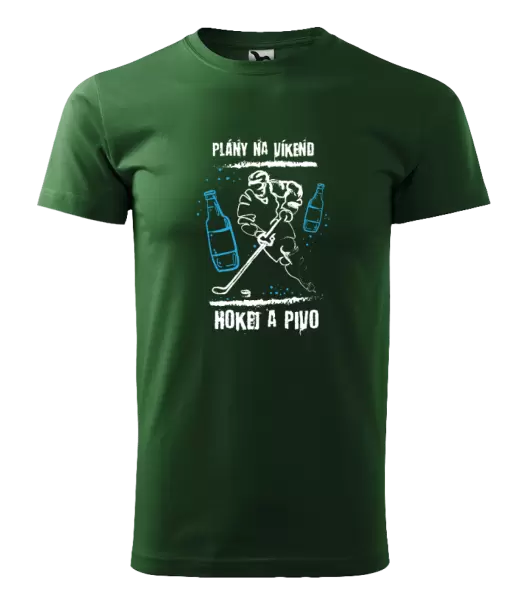 Pánské tričko Plány na víkend - hokej a pivo