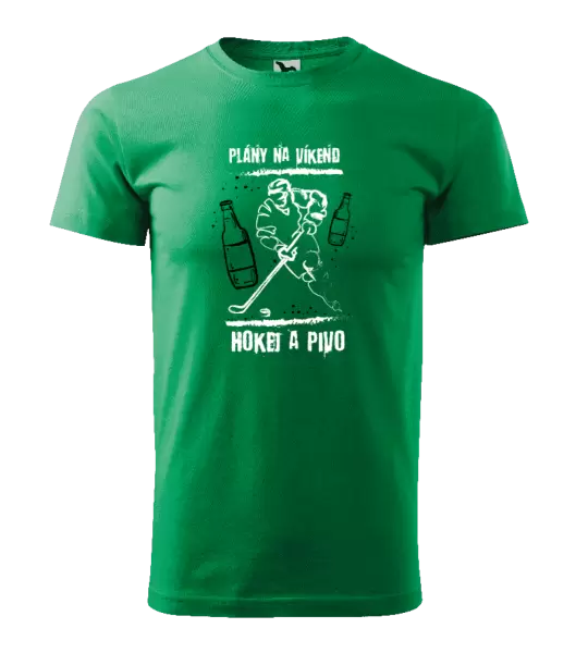 Pánské tričko Plány na víkend - hokej a pivo