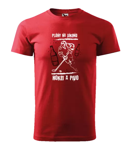 Pánské tričko Plány na víkend - hokej a pivo