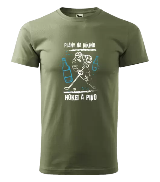 Pánské tričko Plány na víkend - hokej a pivo