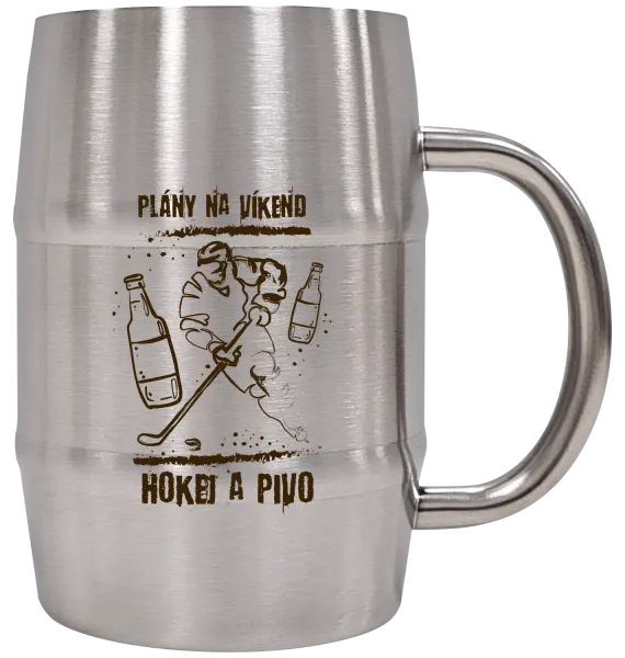 Nerezový chladicí půllitr Plány na víkend - hokej a pivo