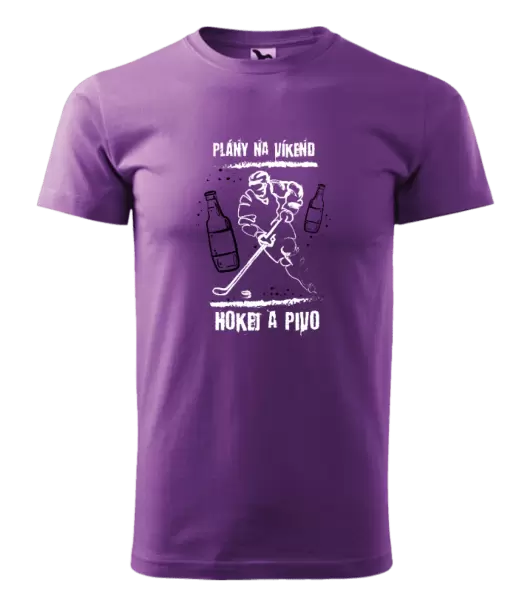 Pánské tričko Plány na víkend - hokej a pivo