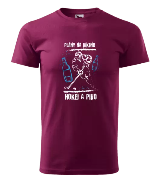 Pánské tričko Plány na víkend - hokej a pivo