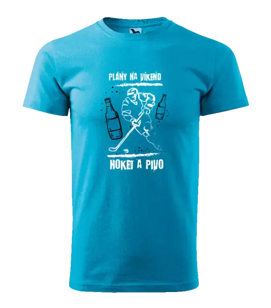 Pánské tričko Plány na víkend - hokej a pivo