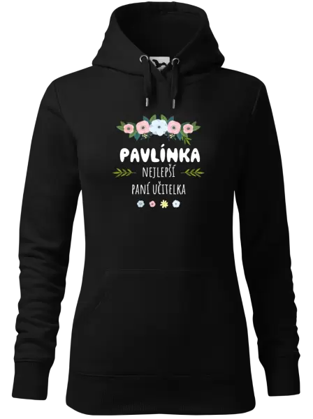 Dámská mikina Nejlepší paní učitelka - květy s lístečky