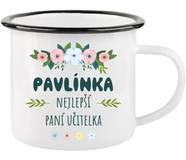 Plecháček Nejlepší paní učitelka - květy s lístečky
