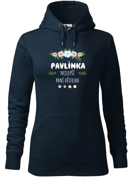 Dámská mikina Nejlepší paní učitelka - květy s lístečky