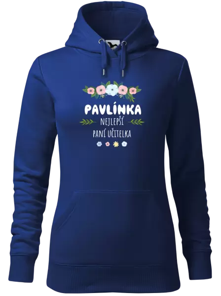 Dámská mikina Nejlepší paní učitelka - květy s lístečky