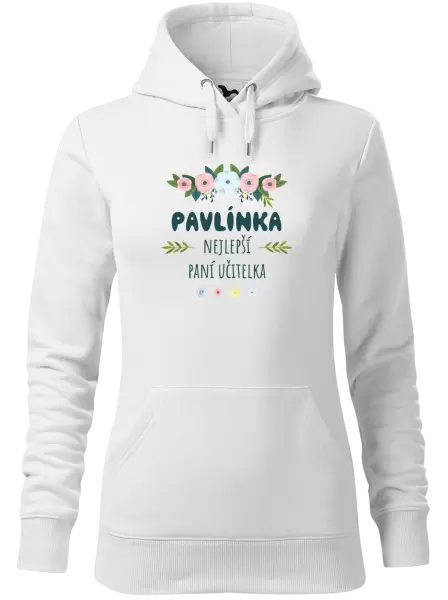 Dámská mikina Nejlepší paní učitelka - květy s lístečky