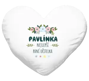Polštář Nejlepší paní učitelka - květy s lístečky