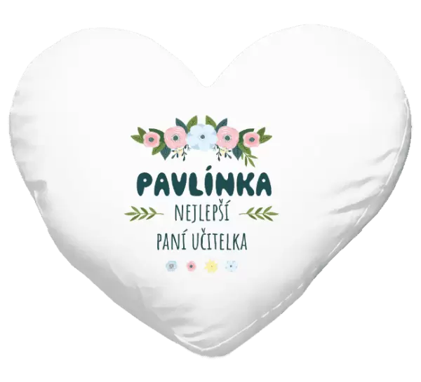 Polštář Nejlepší paní učitelka - květy s lístečky