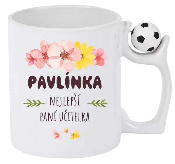 Hrnek Nejlepší paní učitelka - růžové květy