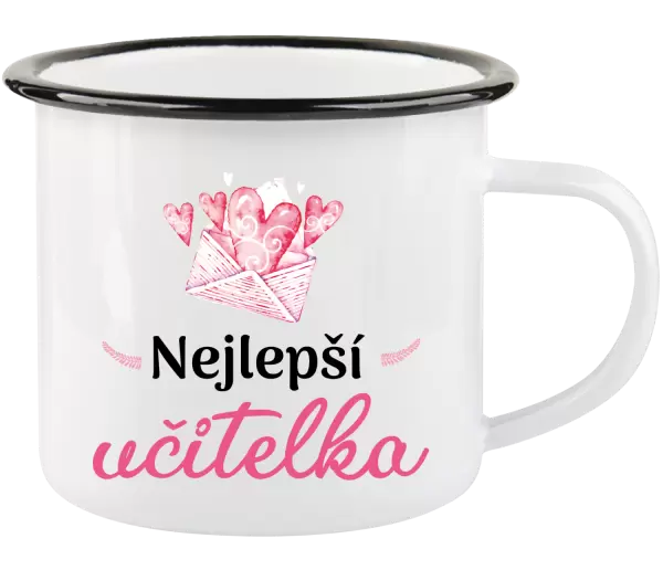 Plecháček Nejlepší učitelka - obálka se srdíčkem