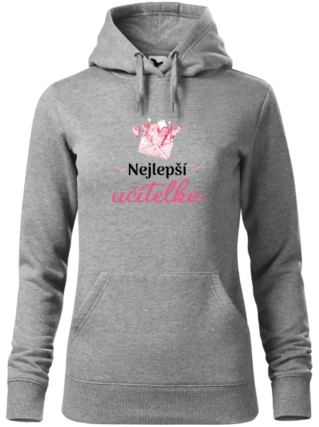 Dámská mikina Nejlepší učitelka - obálka se srdíčkem