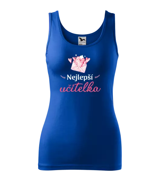 Dámské tílko Nejlepší učitelka - obálka se srdíčkem