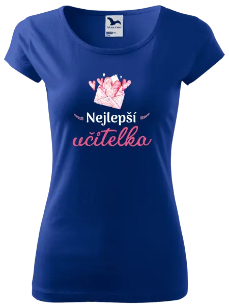 Dámské tričko Nejlepší učitelka - obálka se srdíčkem