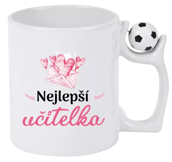 Hrnek Nejlepší učitelka - obálka se srdíčkem