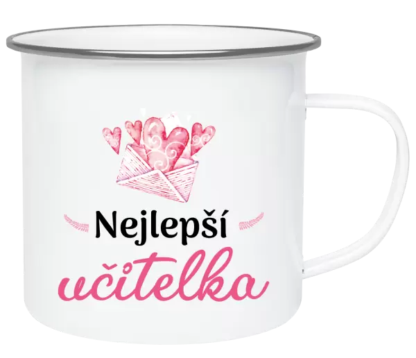 Plecháček Nejlepší učitelka - obálka se srdíčkem