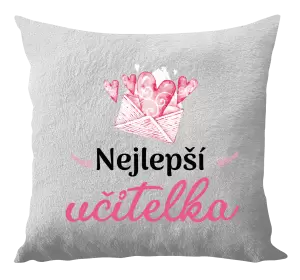 Polštář Nejlepší učitelka - obálka se srdíčkem