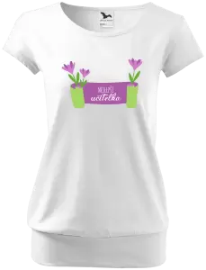 Dámské tričko Nejlepší učitelka - fialové květiny