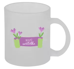 Hrnek Nejlepší učitelka - fialové květiny
