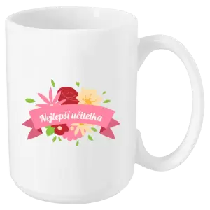 Hrnek Nejlepší učitelka - barevné květiny