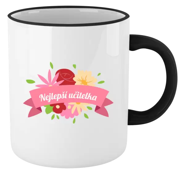 Hrnek Nejlepší učitelka - barevné květiny
