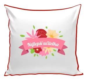 Polštář Nejlepší učitelka - barevné květiny