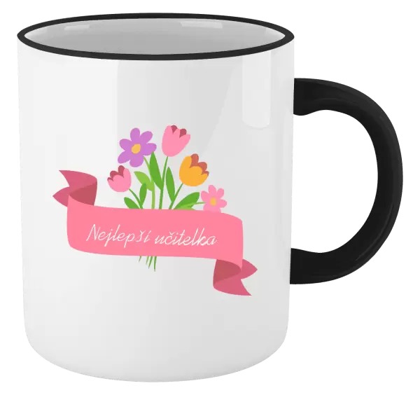 Hrnek Nejlepší učitelka - růžová stuha