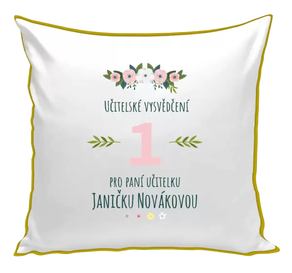 Polštář Učitelské vysvědčení pro paní učitelku