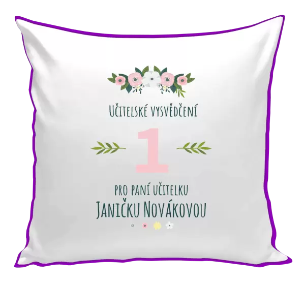 Polštář Učitelské vysvědčení pro paní učitelku