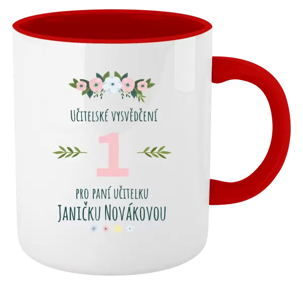 Hrnek Učitelské vysvědčení pro paní učitelku