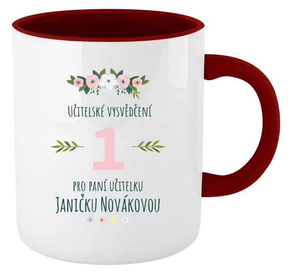 Hrnek Učitelské vysvědčení pro paní učitelku