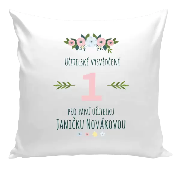 Polštář Učitelské vysvědčení pro paní učitelku