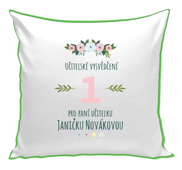 Polštář Učitelské vysvědčení pro paní učitelku