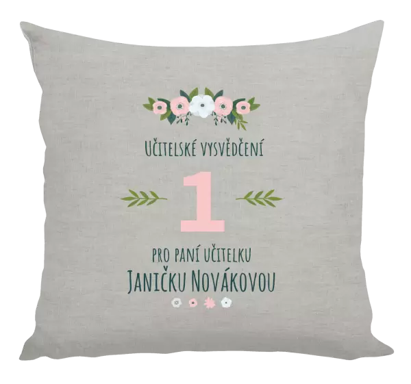 Polštář Učitelské vysvědčení pro paní učitelku