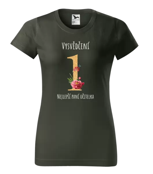 Dámské tričko Vysvědčení - nejlepší paní učitelka