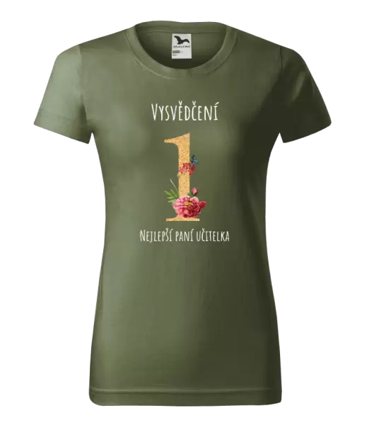 Dámské tričko Vysvědčení - nejlepší paní učitelka