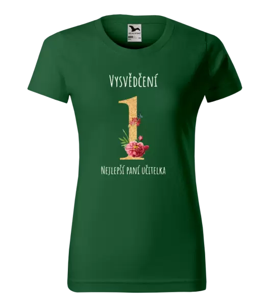 Dámské tričko Vysvědčení - nejlepší paní učitelka