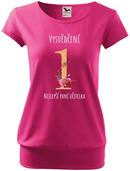 Dámské tričko Vysvědčení - nejlepší paní učitelka