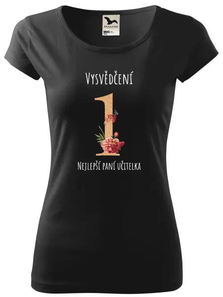 Dámské tričko Vysvědčení - nejlepší paní učitelka