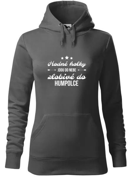 Dámská mikina Hodné holky jdou do nebe, zlobivé do... (vlastní město)
