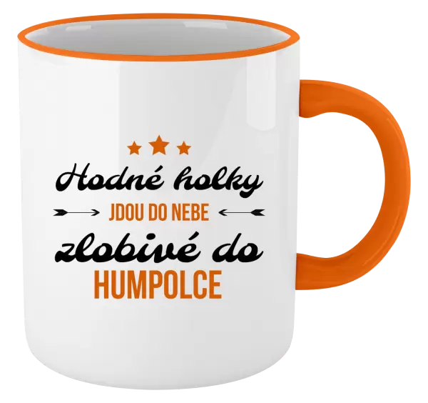 Hrnek Hodné holky jdou do nebe, zlobivé do... (vlastní město)