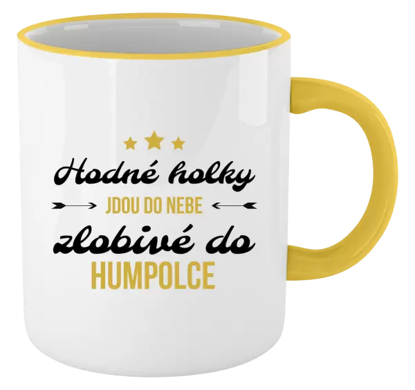 Hrnek Hodné holky jdou do nebe, zlobivé do... (vlastní město)