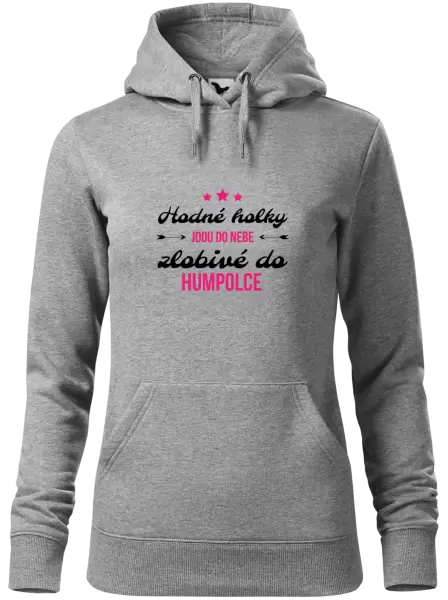 Dámská mikina Hodné holky jdou do nebe, zlobivé do... (vlastní město)