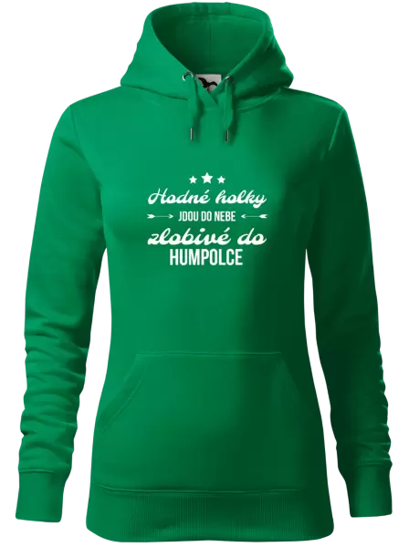 Dámská mikina Hodné holky jdou do nebe, zlobivé do... (vlastní město)