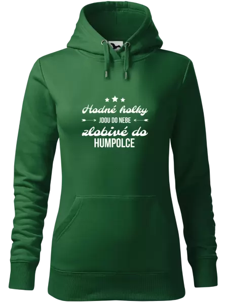 Dámská mikina Hodné holky jdou do nebe, zlobivé do... (vlastní město)